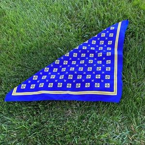 Vtg Oscar De La Renta blue Boy Scout scarf